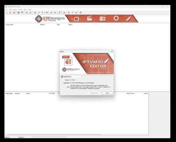 Erdesigns m3u editor